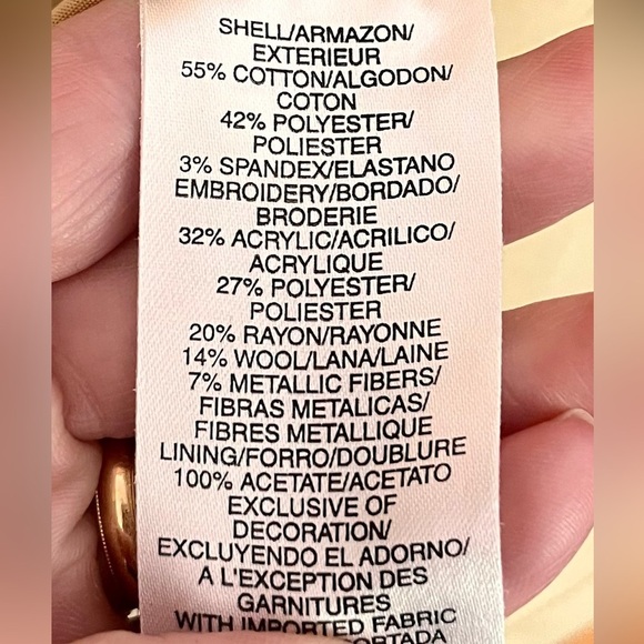 Sigrid Olsen Elegant Embroidered Cream and Gold Brocade Jacket Size 10 Buttons - Picture 5 of 17